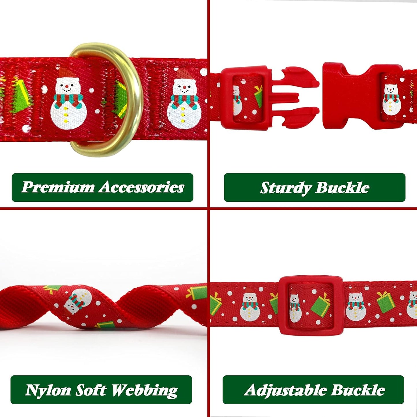 Christmas Dog Collar Adjustable Xmas Dog Collar with Christmas Antler Bow Tie 